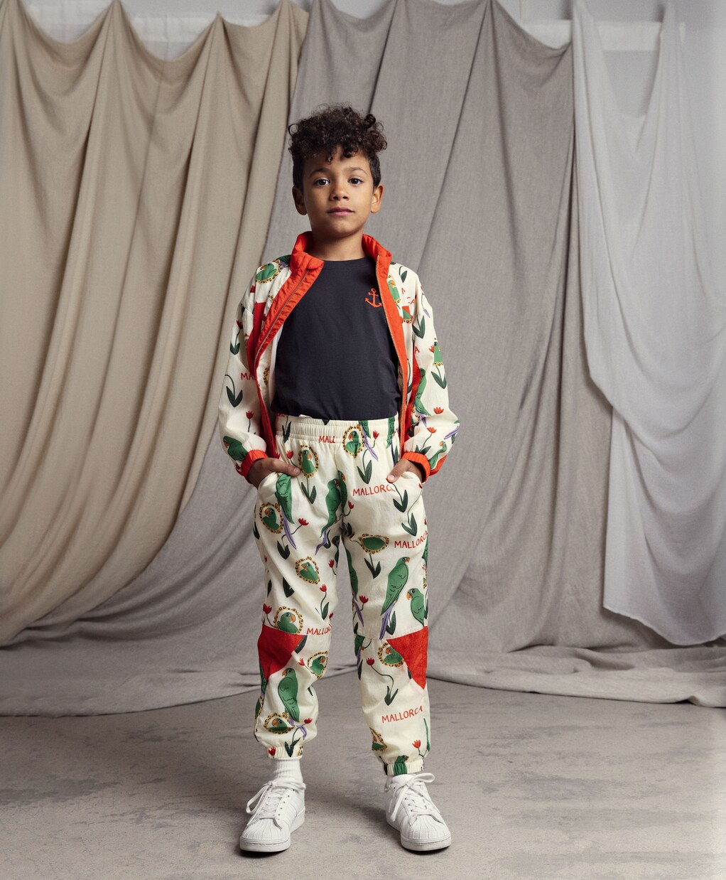 Parrots printed tracksuit pants | Mini Rodini