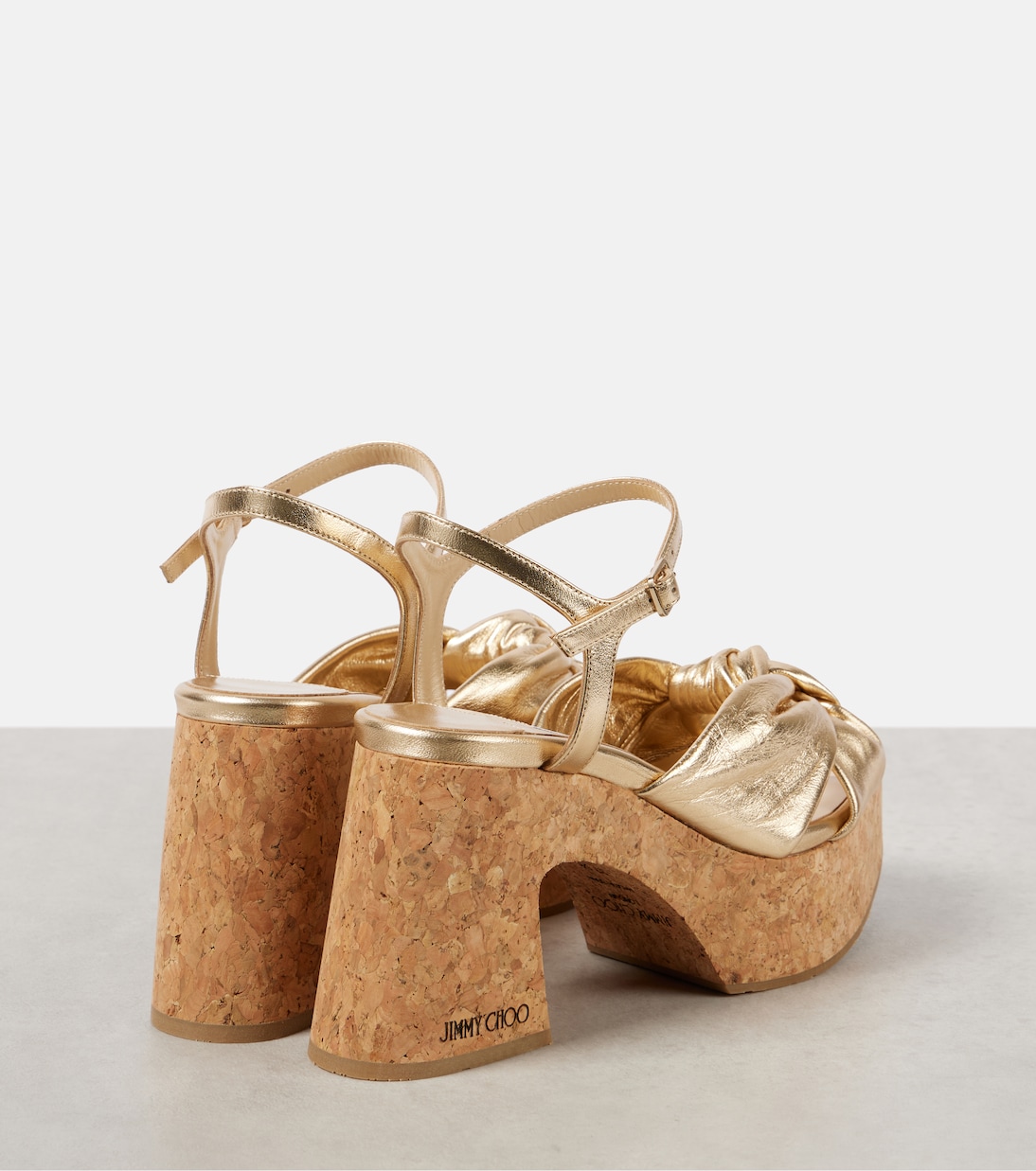 Plateausandalen Heloise 95 aus Metallic-Leder | Jimmy Choo