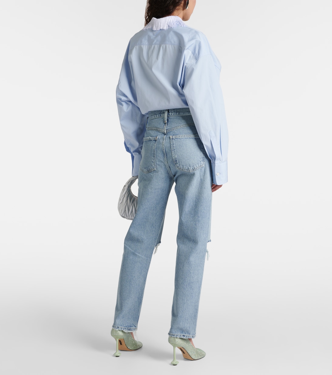 Distressed Mid-Rise Straight Jeans 90s | Agolde