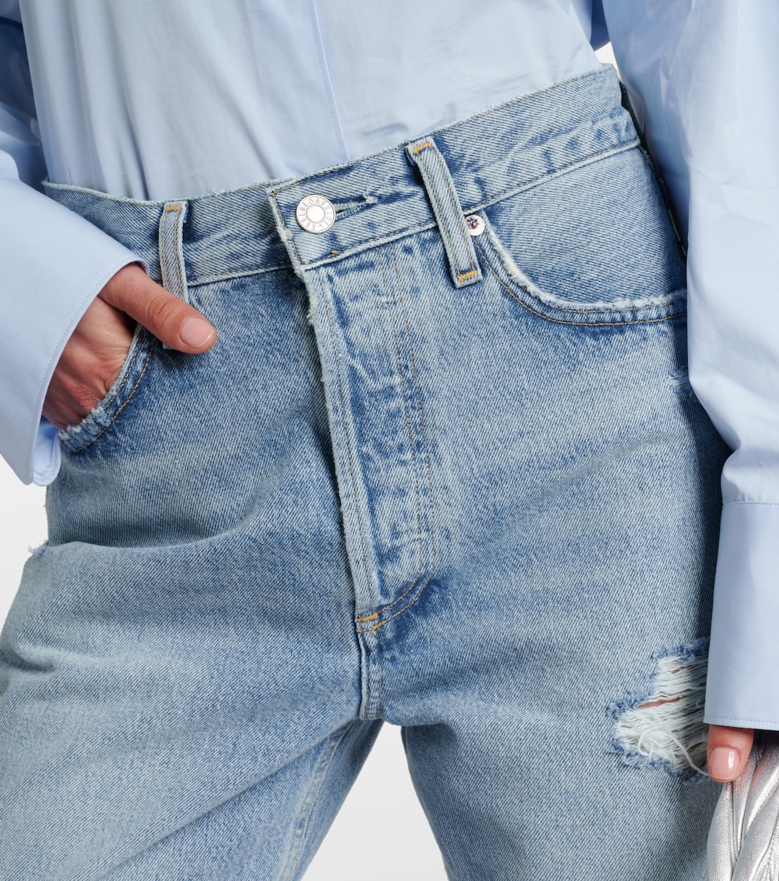 Distressed Mid-Rise Straight Jeans 90s | Agolde