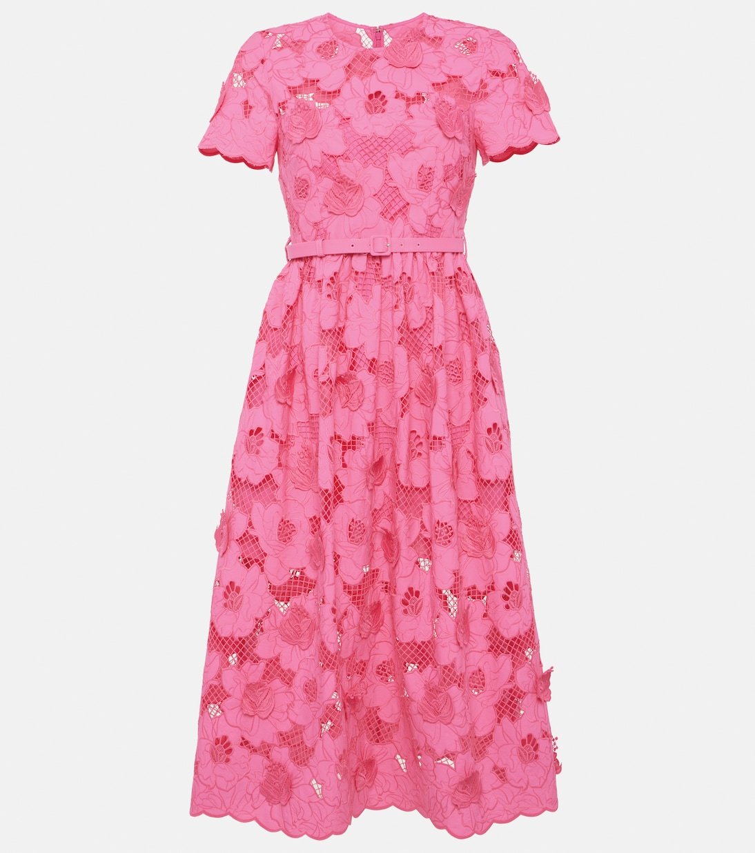 Robe midi en coton mélangé | Self-Portrait