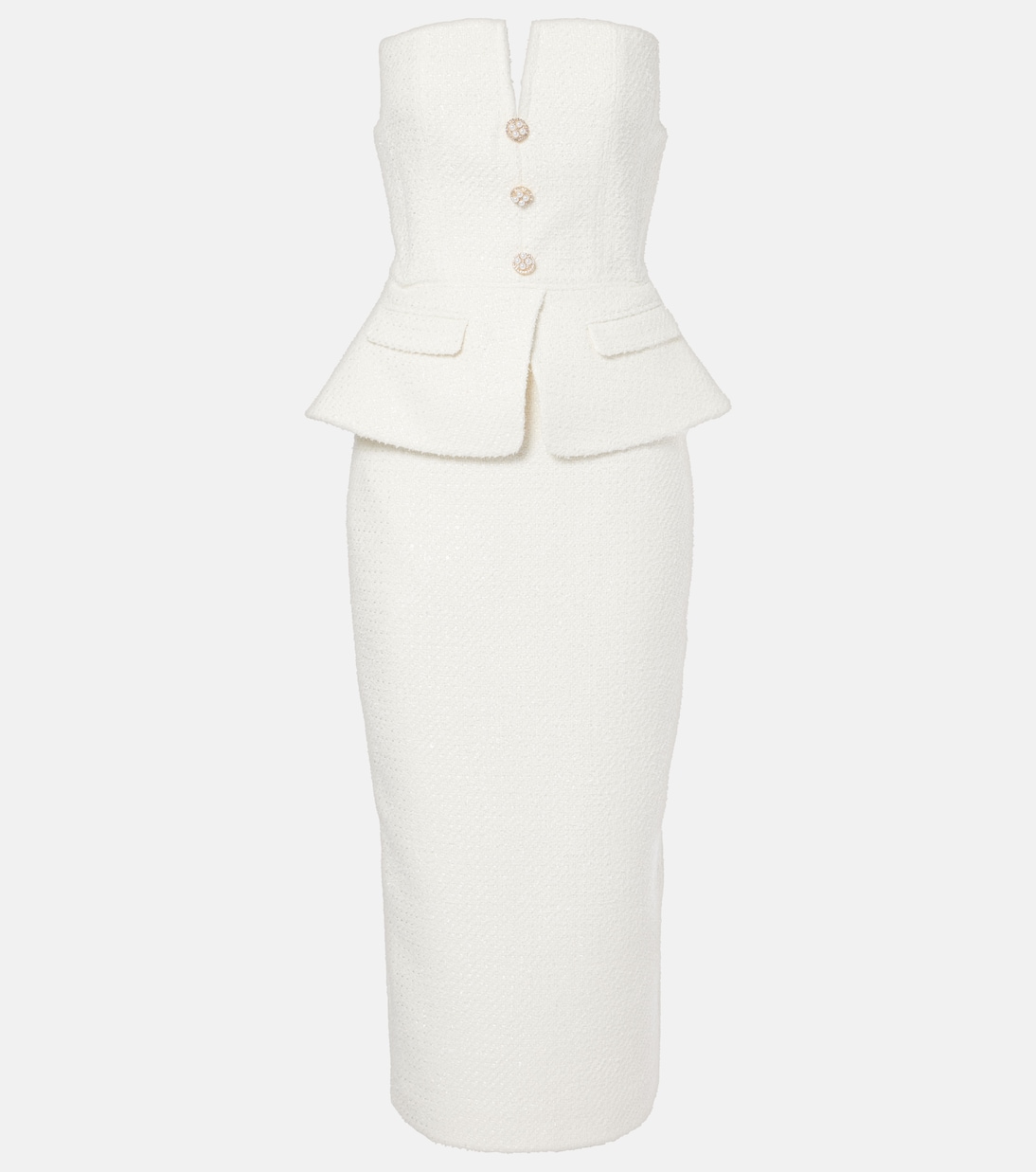 Bridal Midikleid aus Bouclé | Self-Portrait