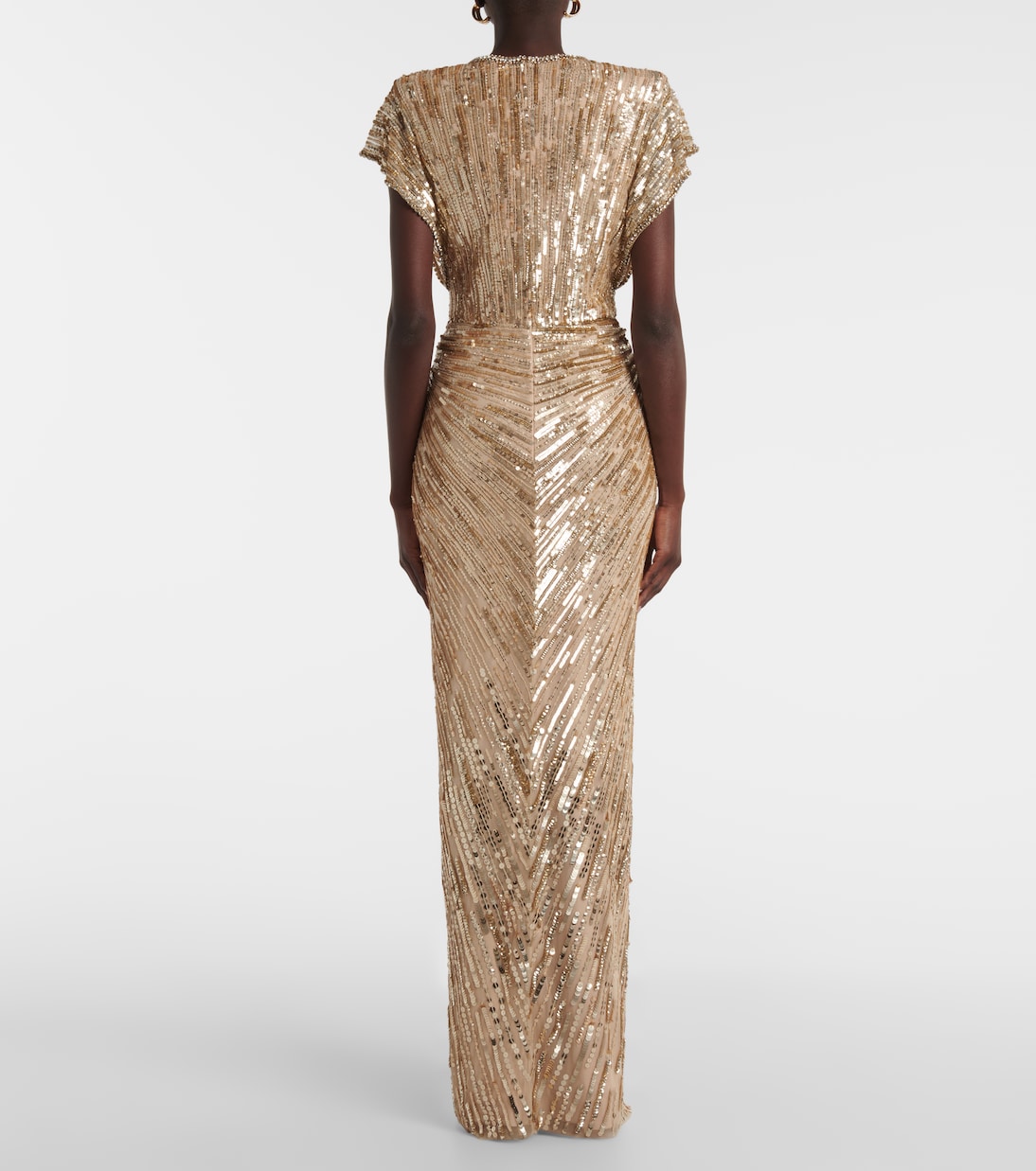 Robe longue Zola en tulle à sequins | Jenny Packham