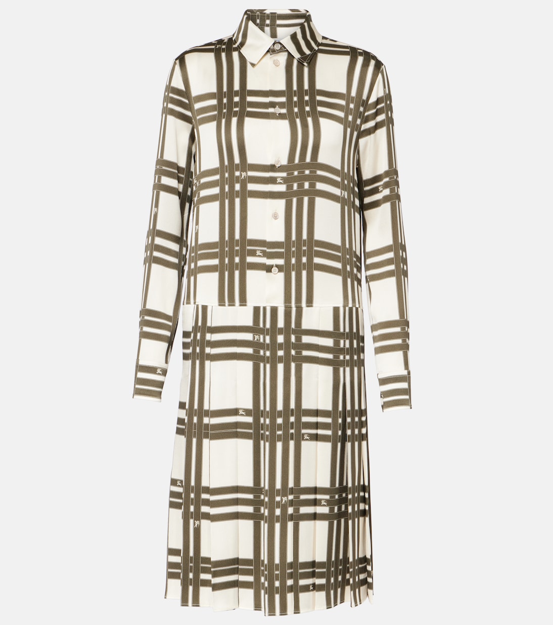 Hemdblusenkleid Ribbon Check aus Seide | Burberry
