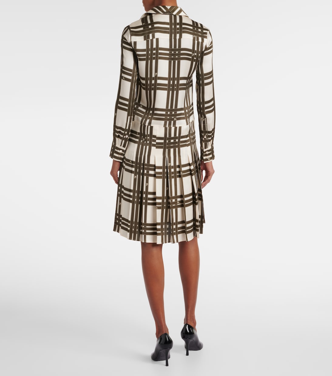 Hemdblusenkleid Ribbon Check aus Seide | Burberry