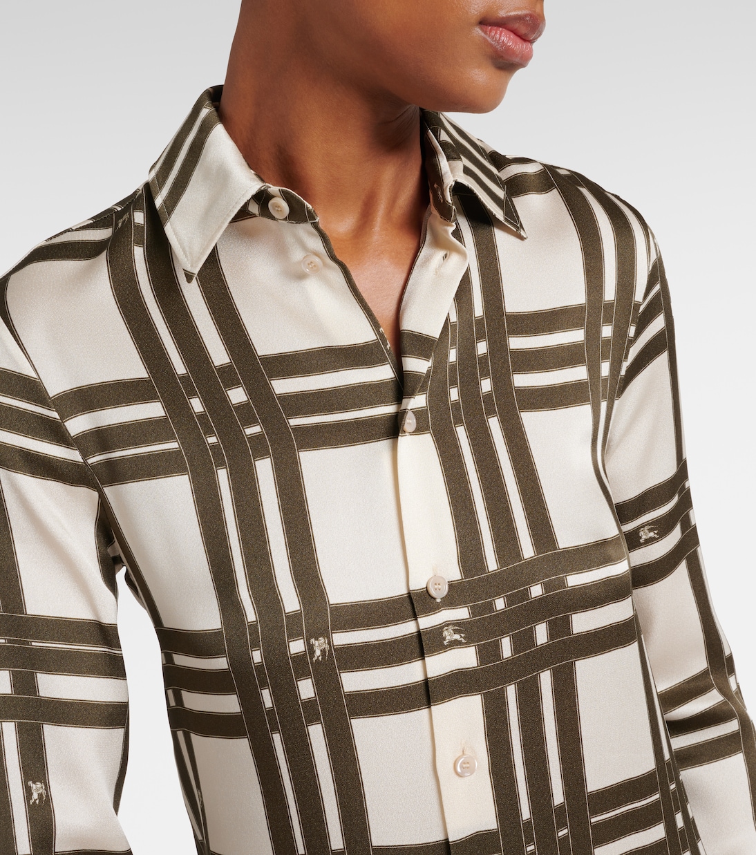 Hemdblusenkleid Ribbon Check aus Seide | Burberry