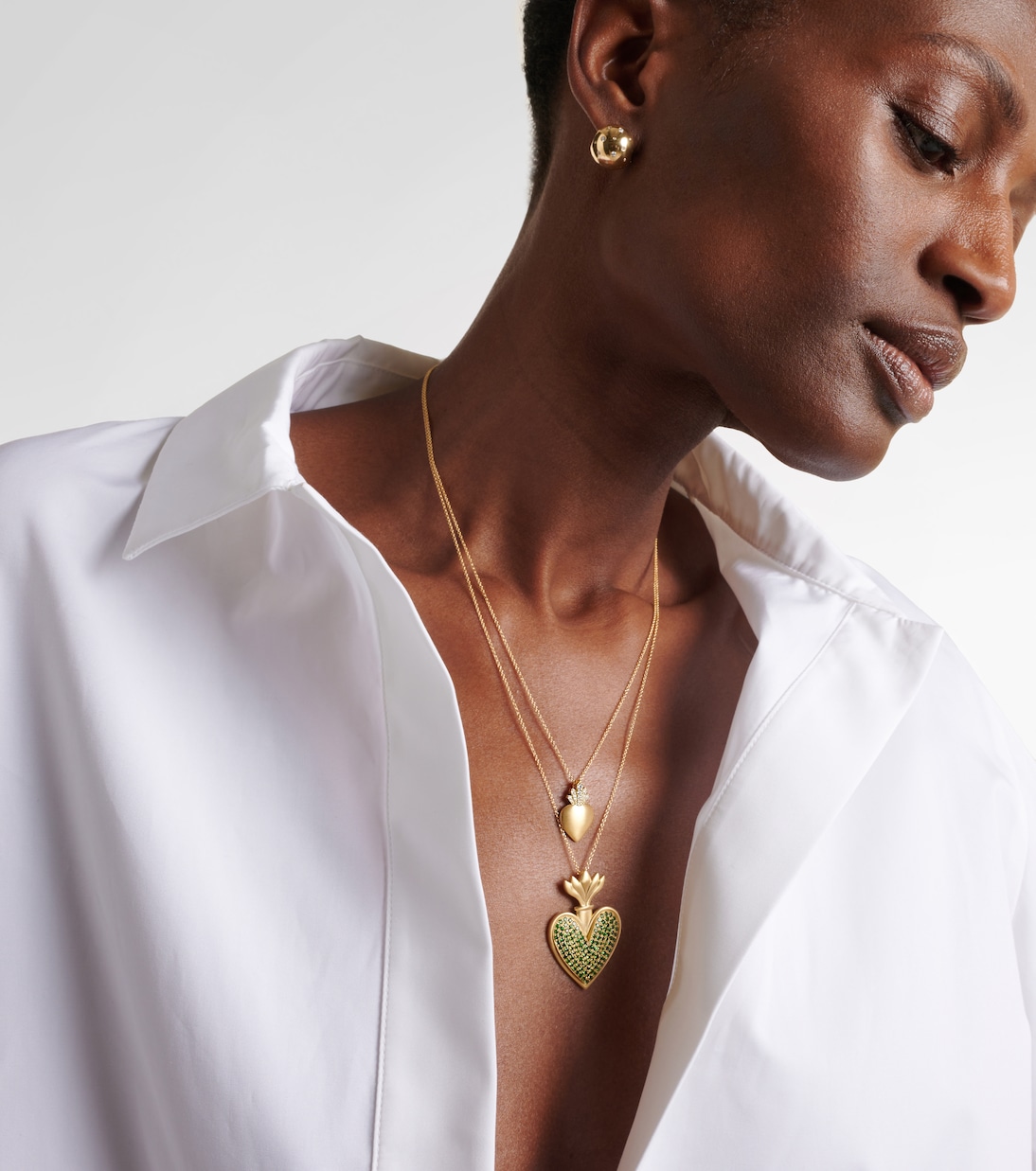 Collier Blowing Heart en or 18 ct et tsavorites | Ileana Makri