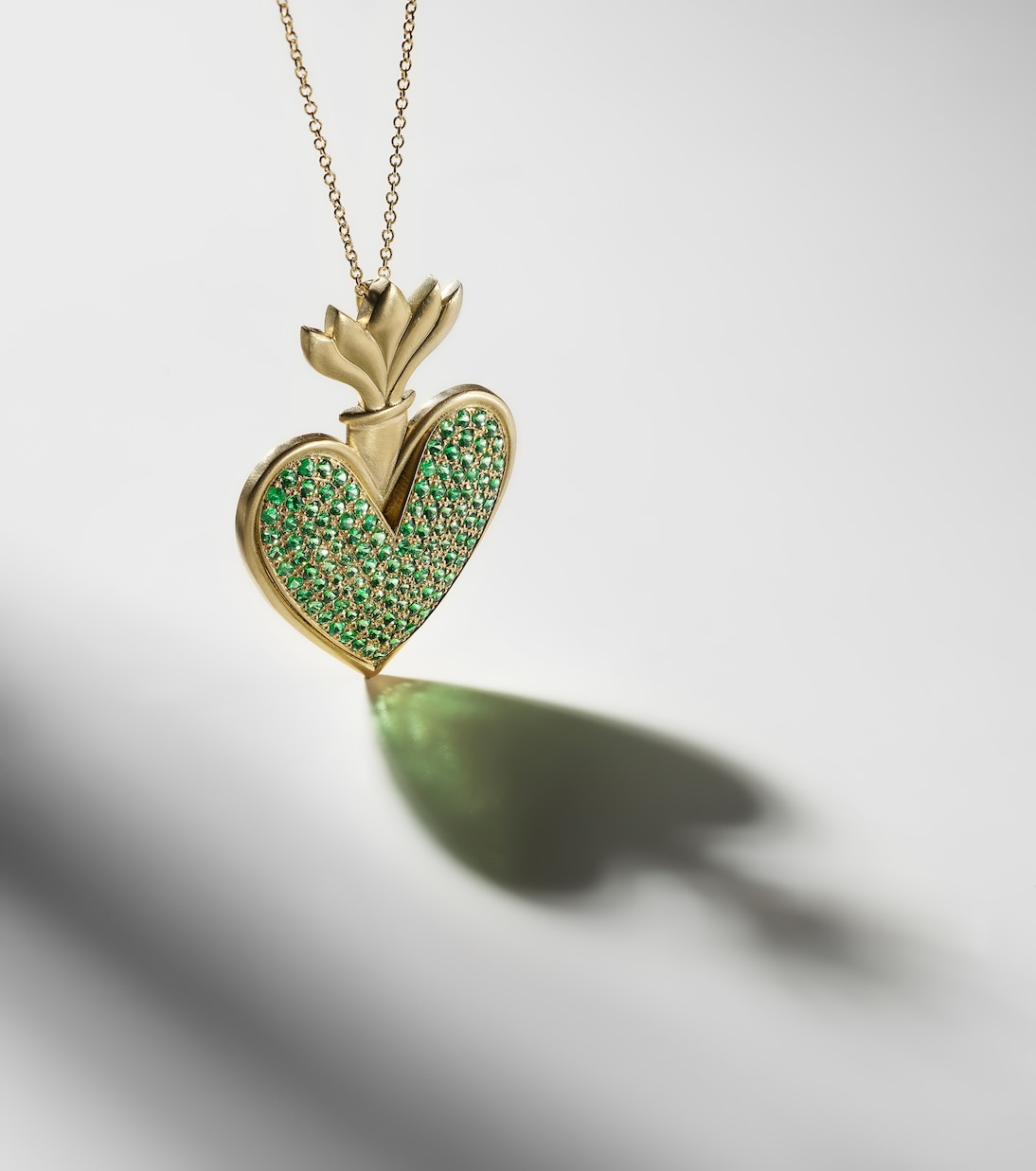 Collier Blowing Heart en or 18 ct et tsavorites | Ileana Makri