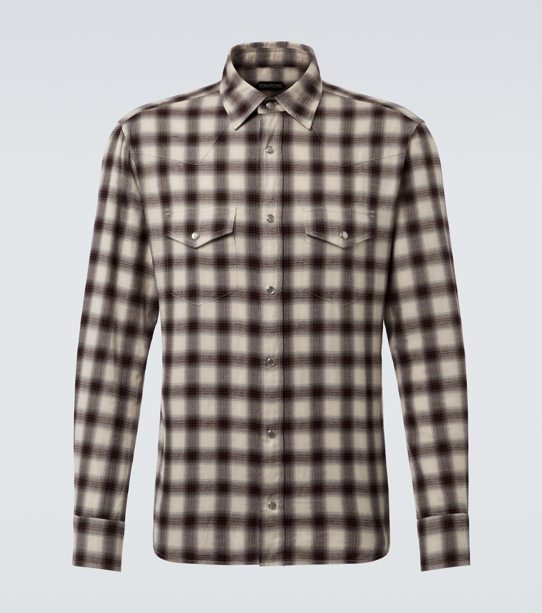 Checked cotton-blend shirt | Tom Ford