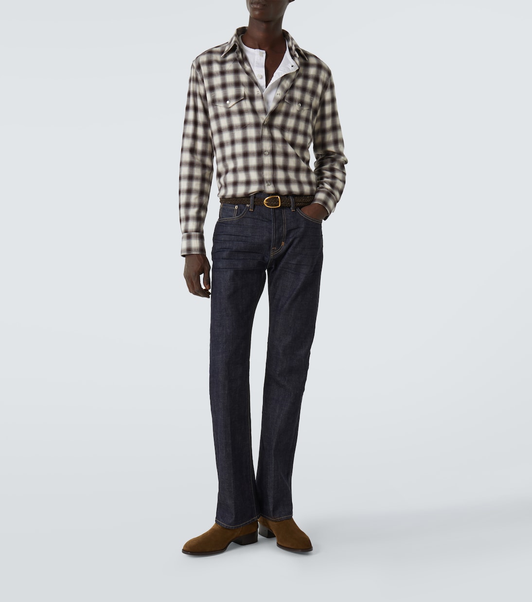 Checked cotton-blend shirt | Tom Ford