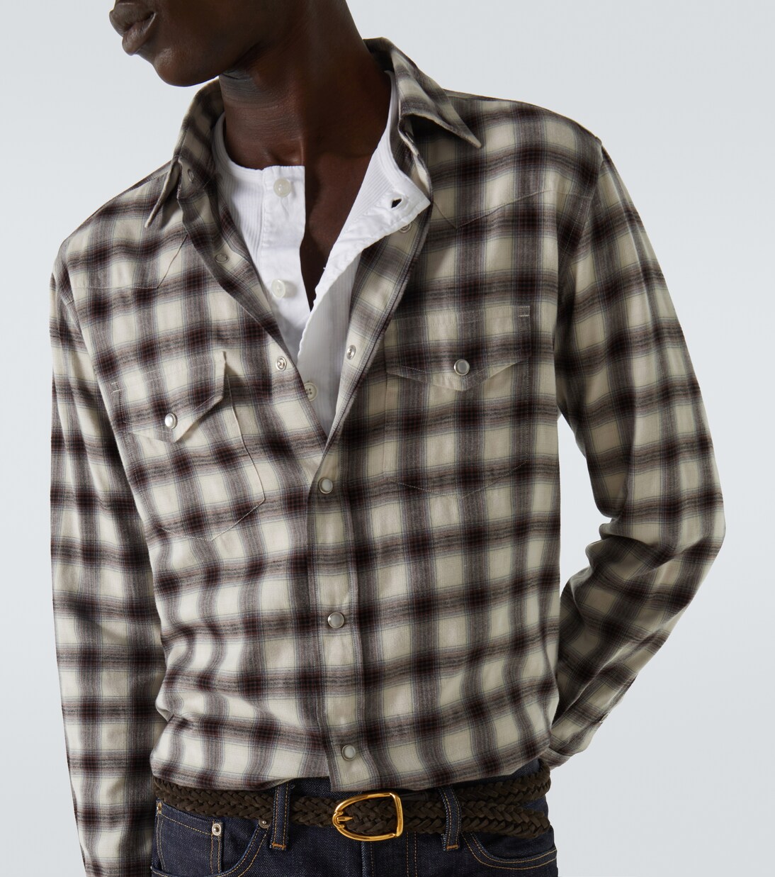 Checked cotton-blend shirt | Tom Ford