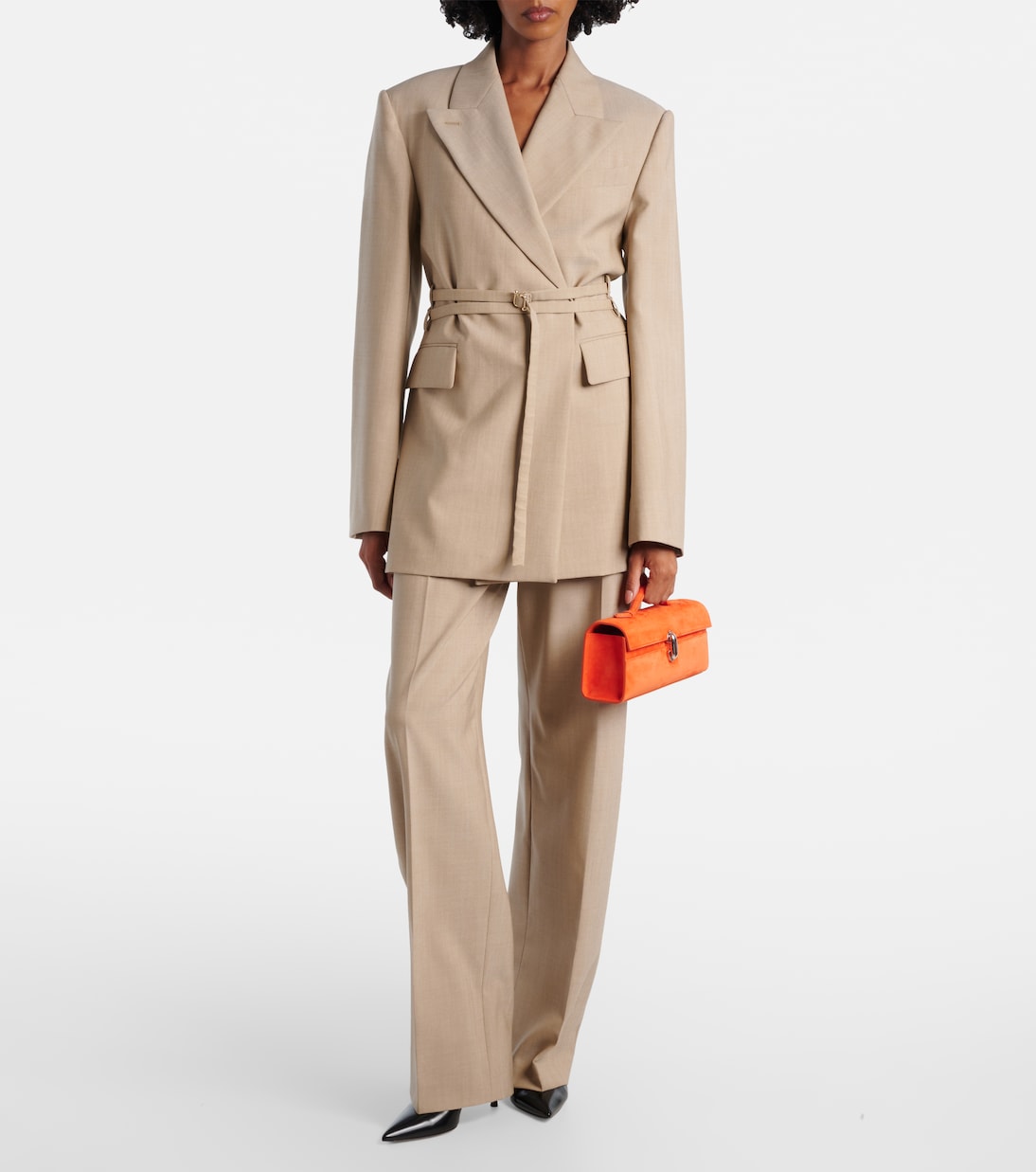 Tote Bag Slim Symmetry aus Veloursleder | Savette