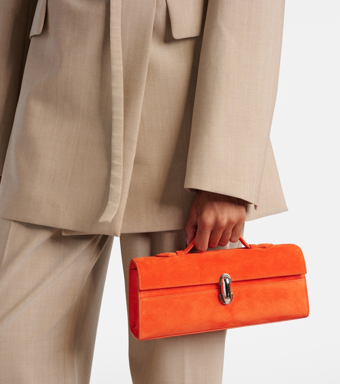 Tote Bag Slim Symmetry aus Veloursleder | Savette