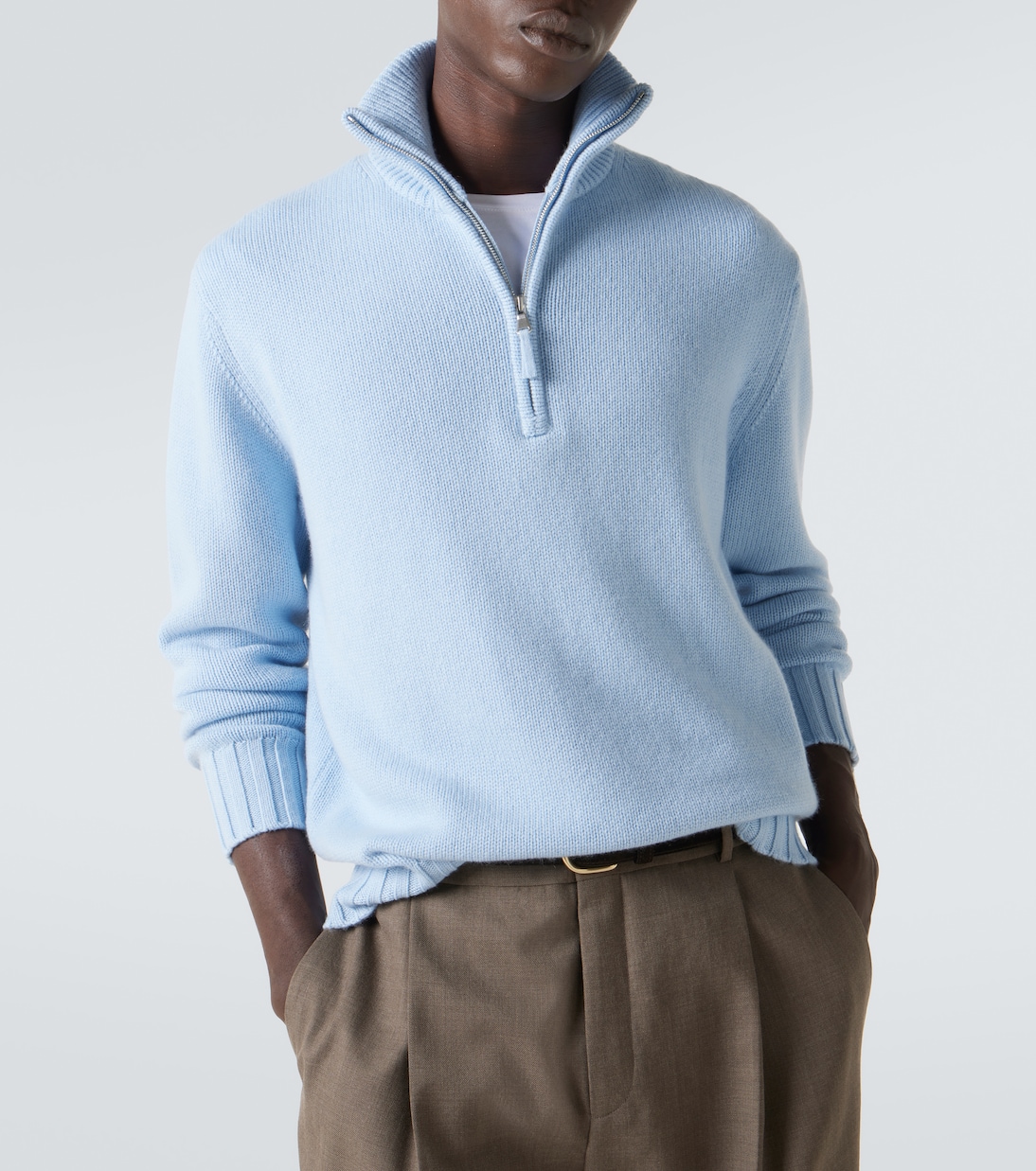 Cashmere half-zip sweater | Allude