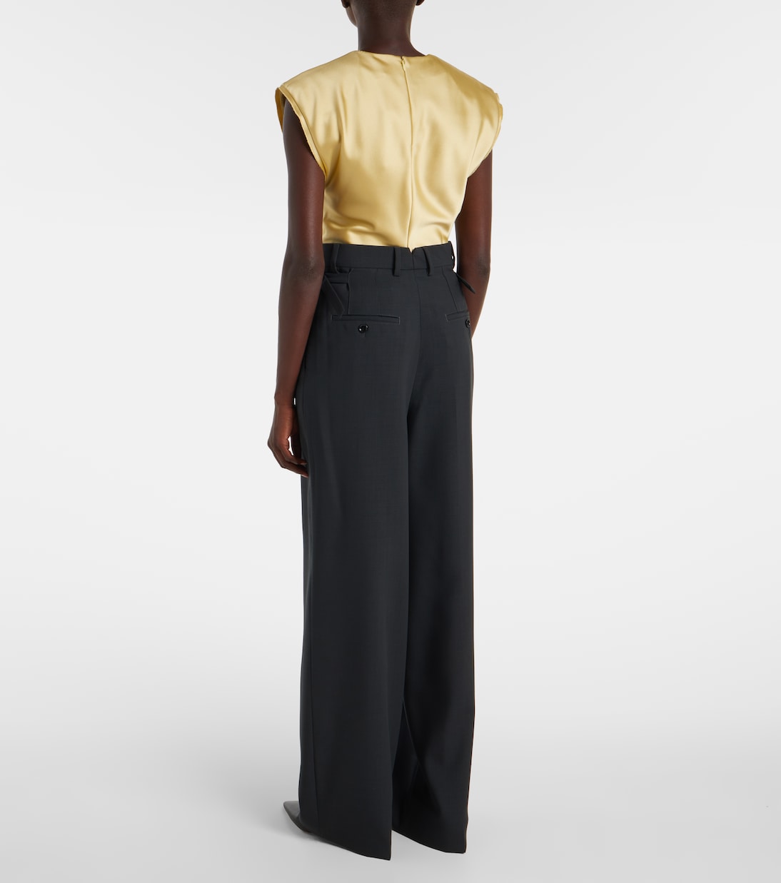 High-rise virgin wool twill pants  | Ami Paris
