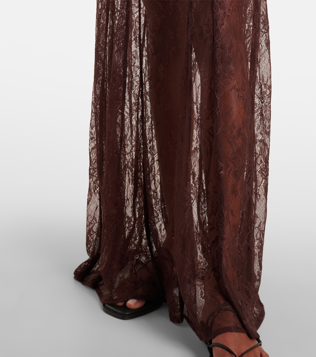 Abito lungo in pizzo trasparente | Adriana Degreas