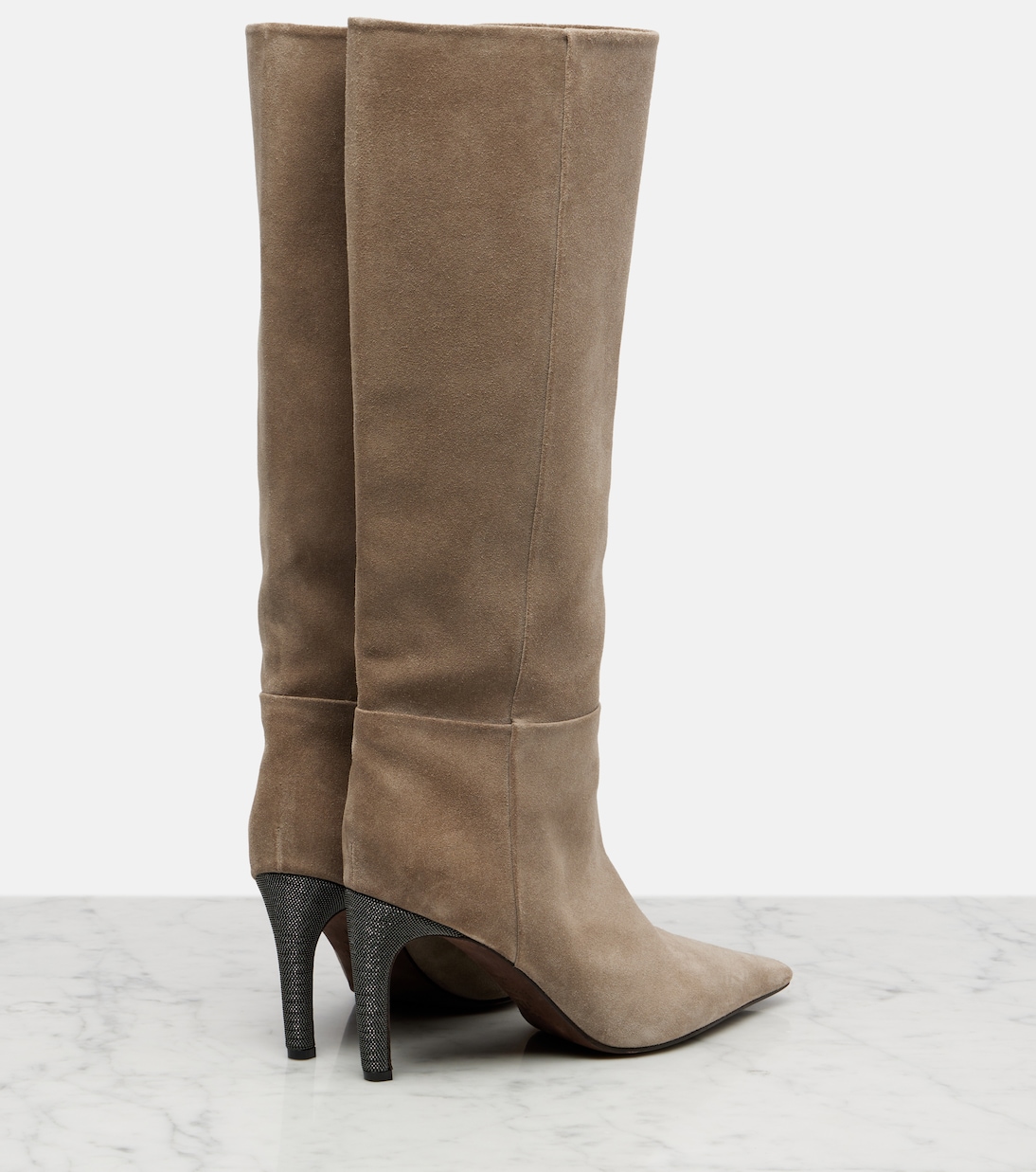 Monili suede knee-high boots | Brunello Cucinelli