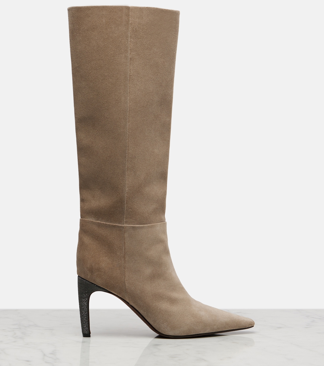 Monili suede knee-high boots | Brunello Cucinelli