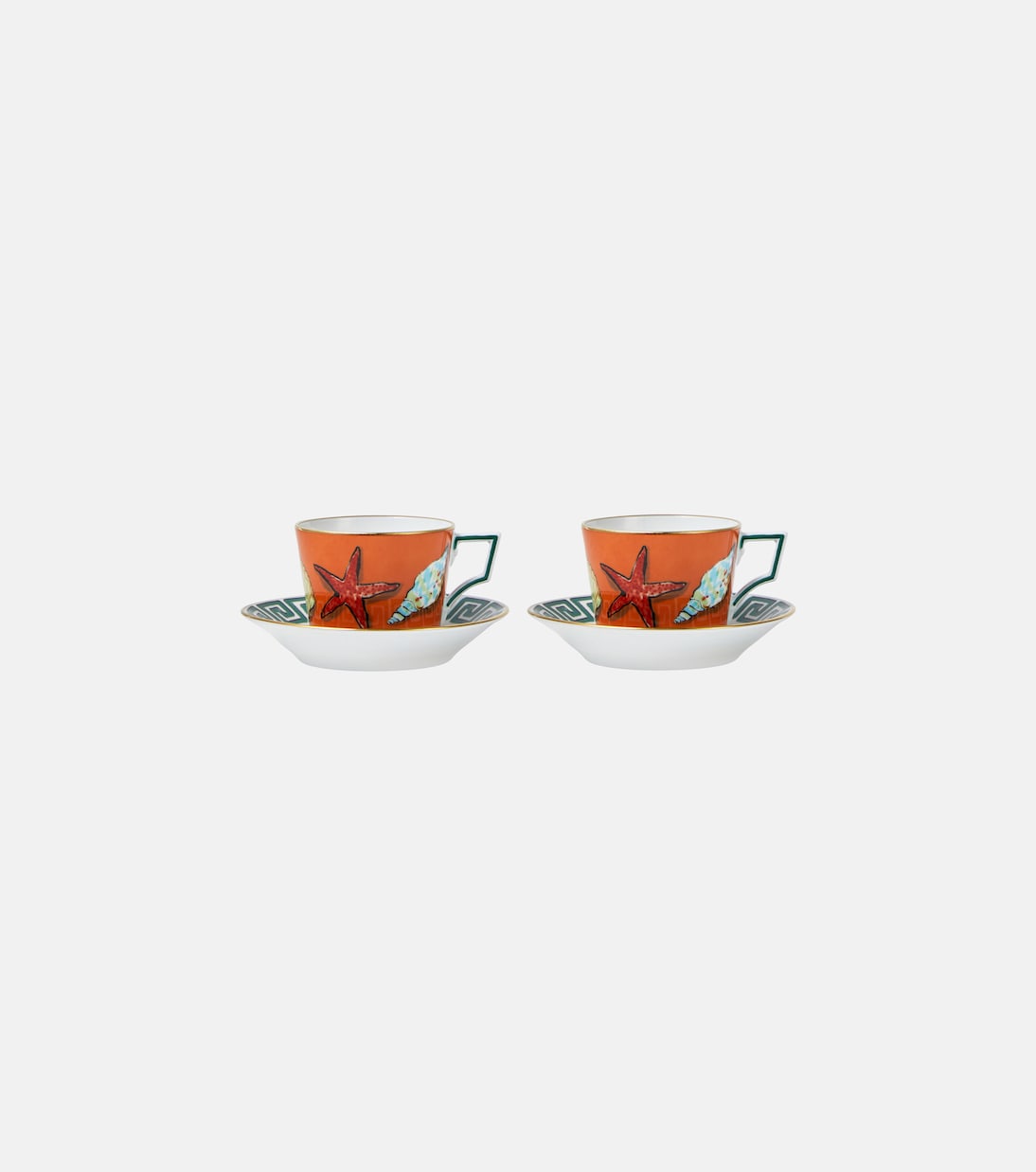 Il Viaggio Di Nettuno set of 2 teacups and saucers by Luke Edward Hall | Ginori 1735