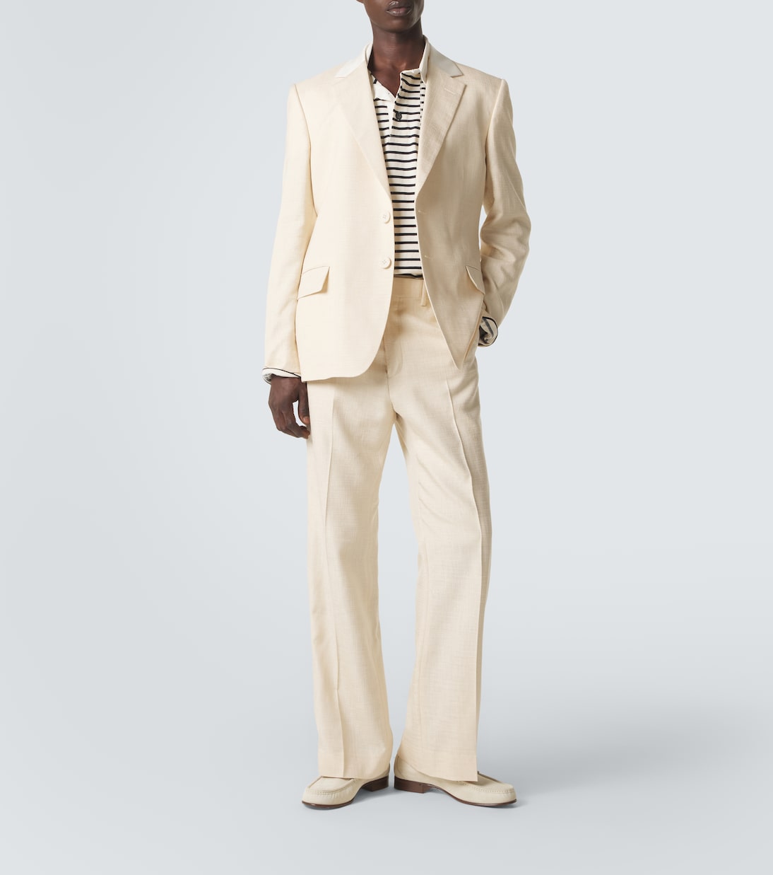 Blazer Alto bordé de satin | Wales Bonner