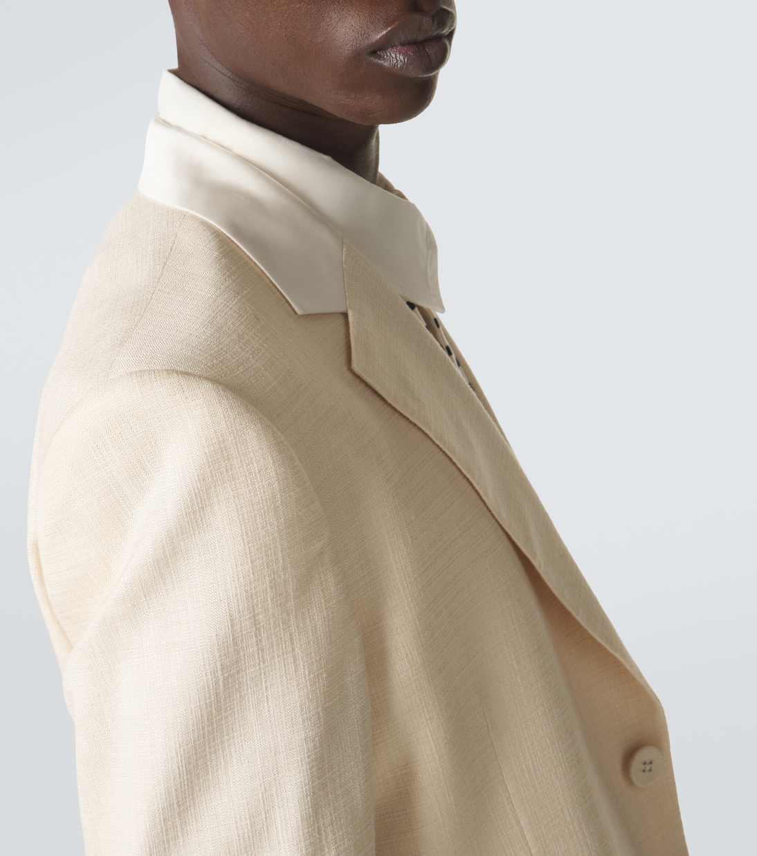 Blazer Alto bordé de satin | Wales Bonner