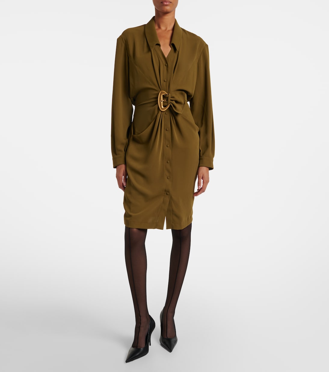 re/edit Cow-boys crêpe twill shirt dress | Mugler