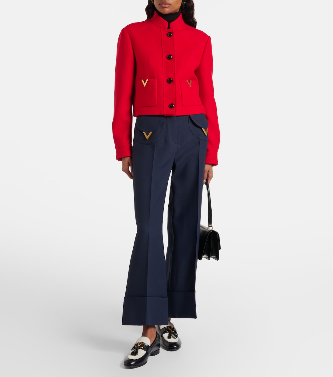 Weite Hose VGold aus Crepe Couture | Valentino