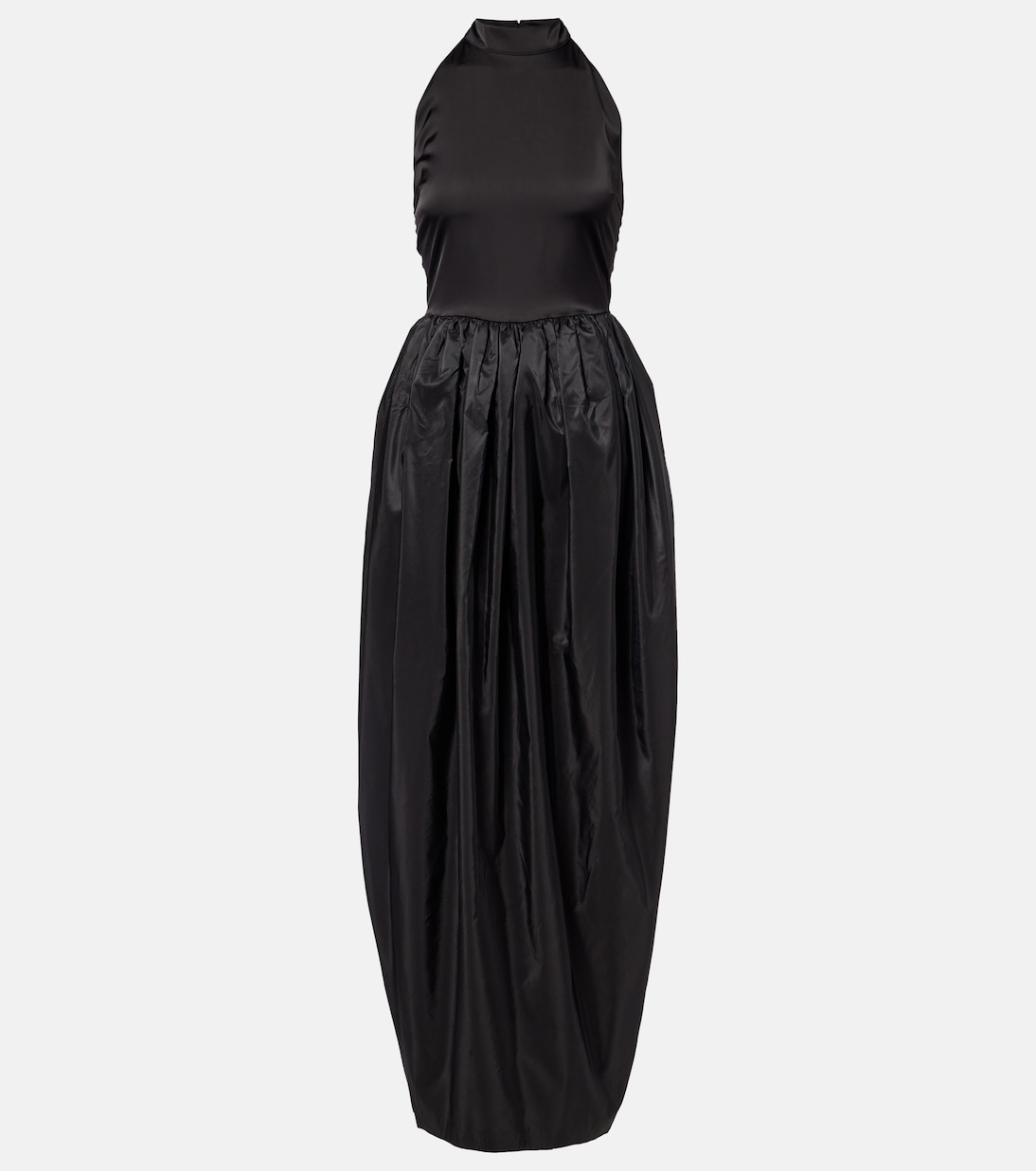 Gathered satin taffeta maxi dress | Rotate