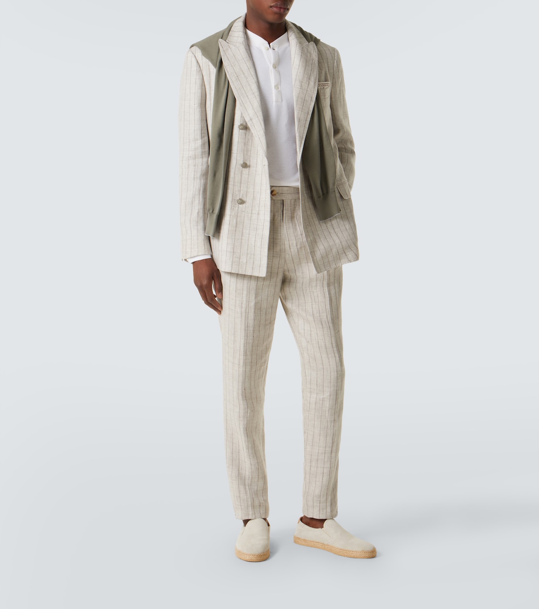 Costume Pinstripe en lin | Brunello Cucinelli