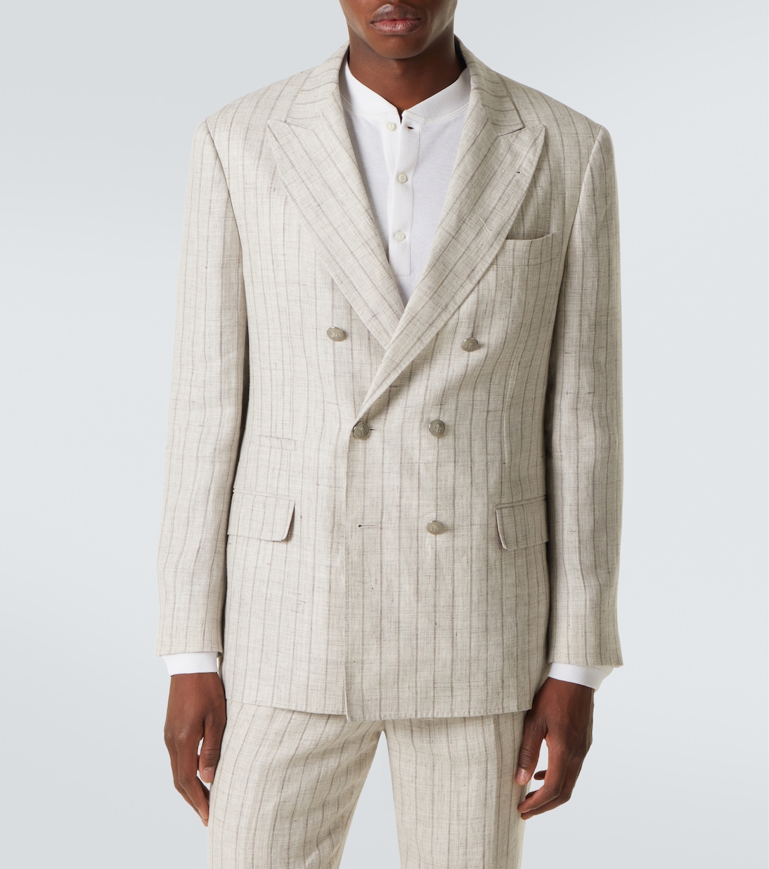 Costume Pinstripe en lin | Brunello Cucinelli