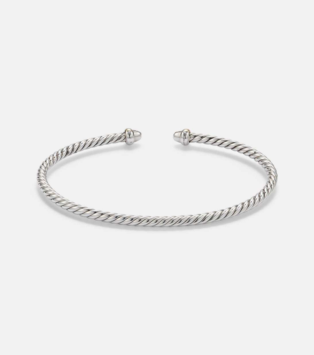 Pulsera Micro Cable Flex® de plata de ley y oro de 14 ct con diamantes | David Yurman