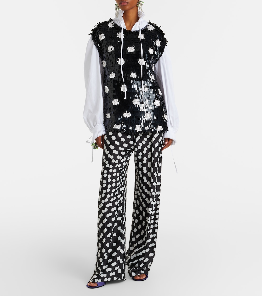 Top Cuzco en soie à sequins | Dries Van Noten