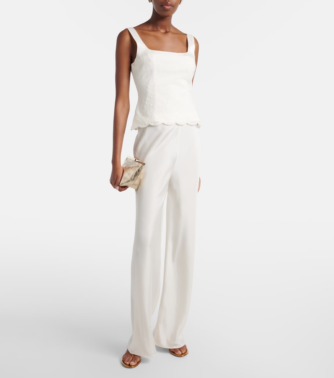 Cove silk-blend straight pants | Posse