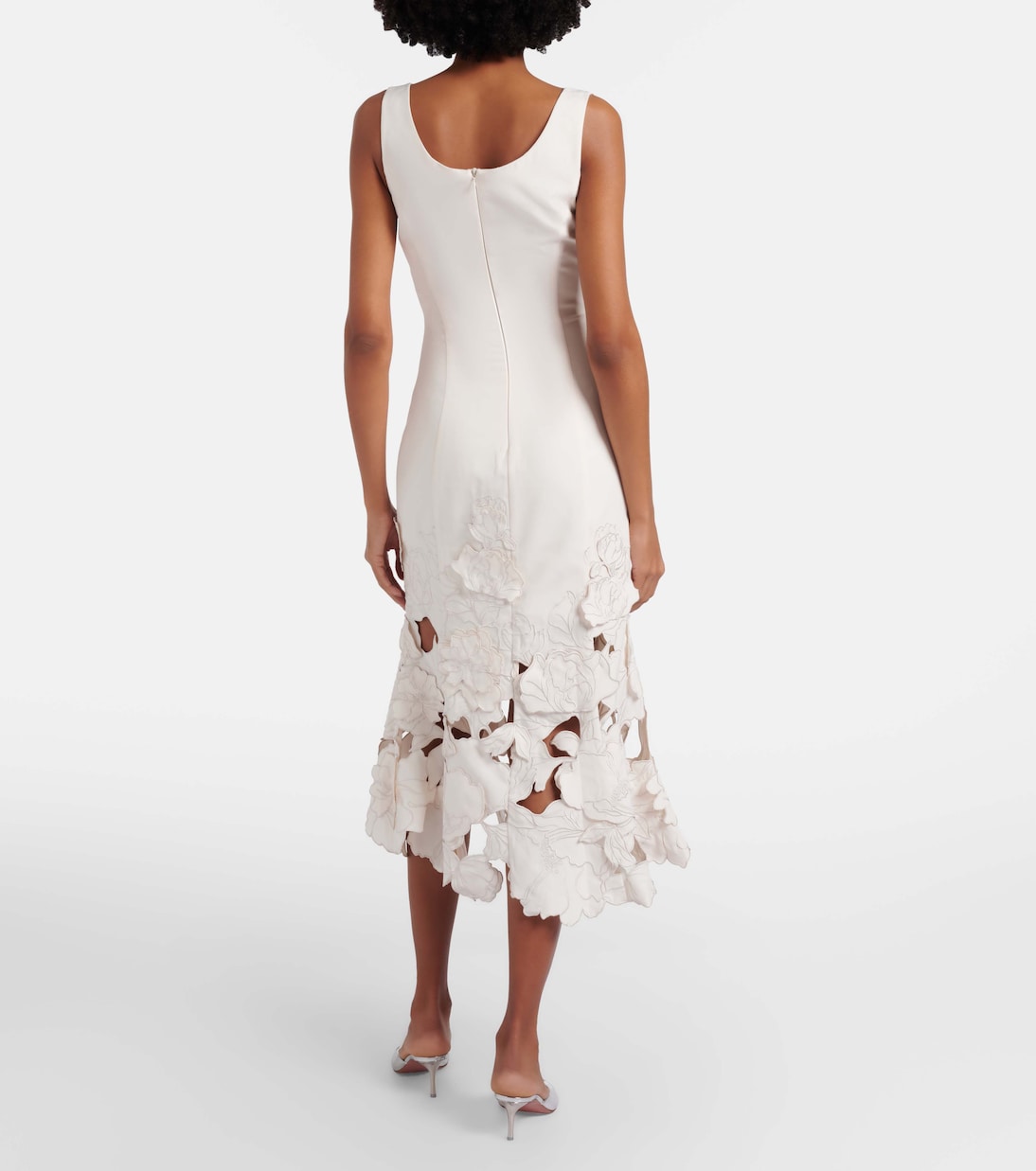 Floral-appliqué midi dress | Leo Lin