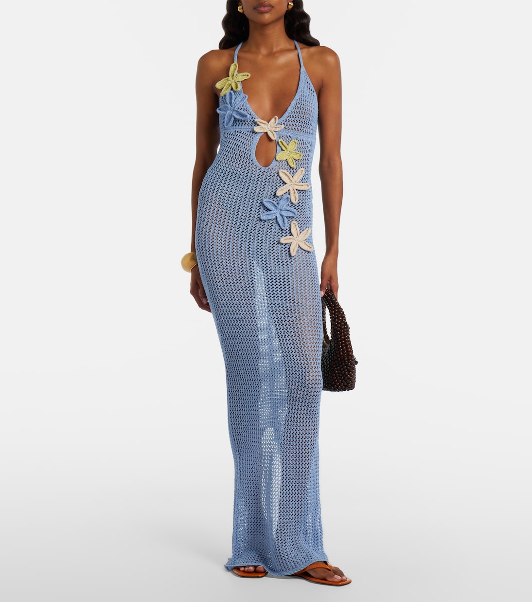 Vestido largo calado Hilsa de lamé | Bananhot