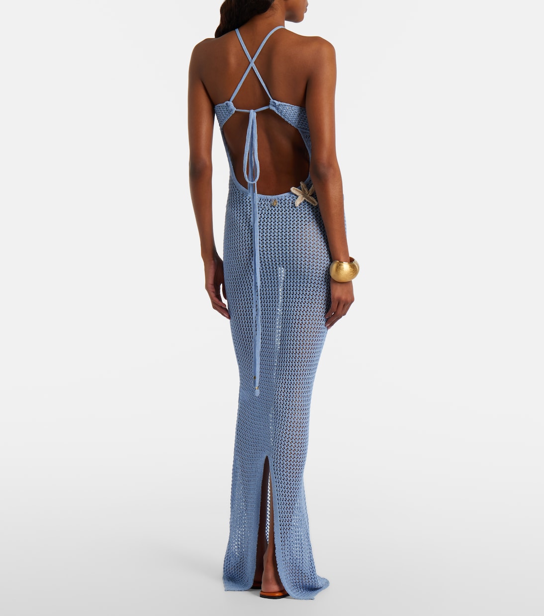 Vestido largo calado Hilsa de lamé | Bananhot