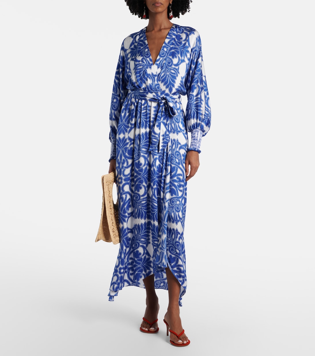 Bedrucktes Maxikleid Kristen aus Satin | Poupette St Barth