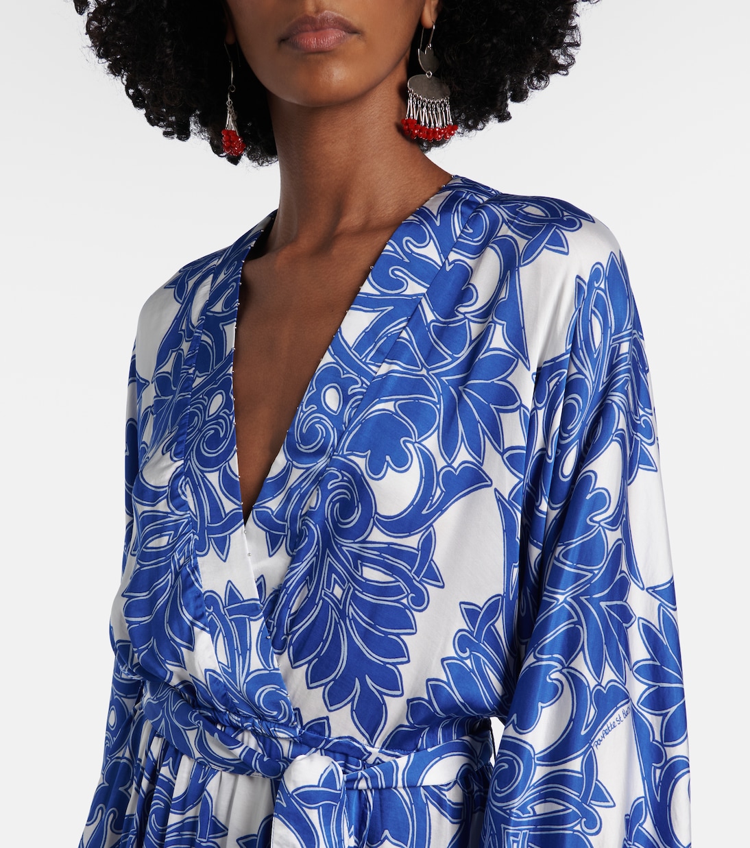 Bedrucktes Maxikleid Kristen aus Satin | Poupette St Barth