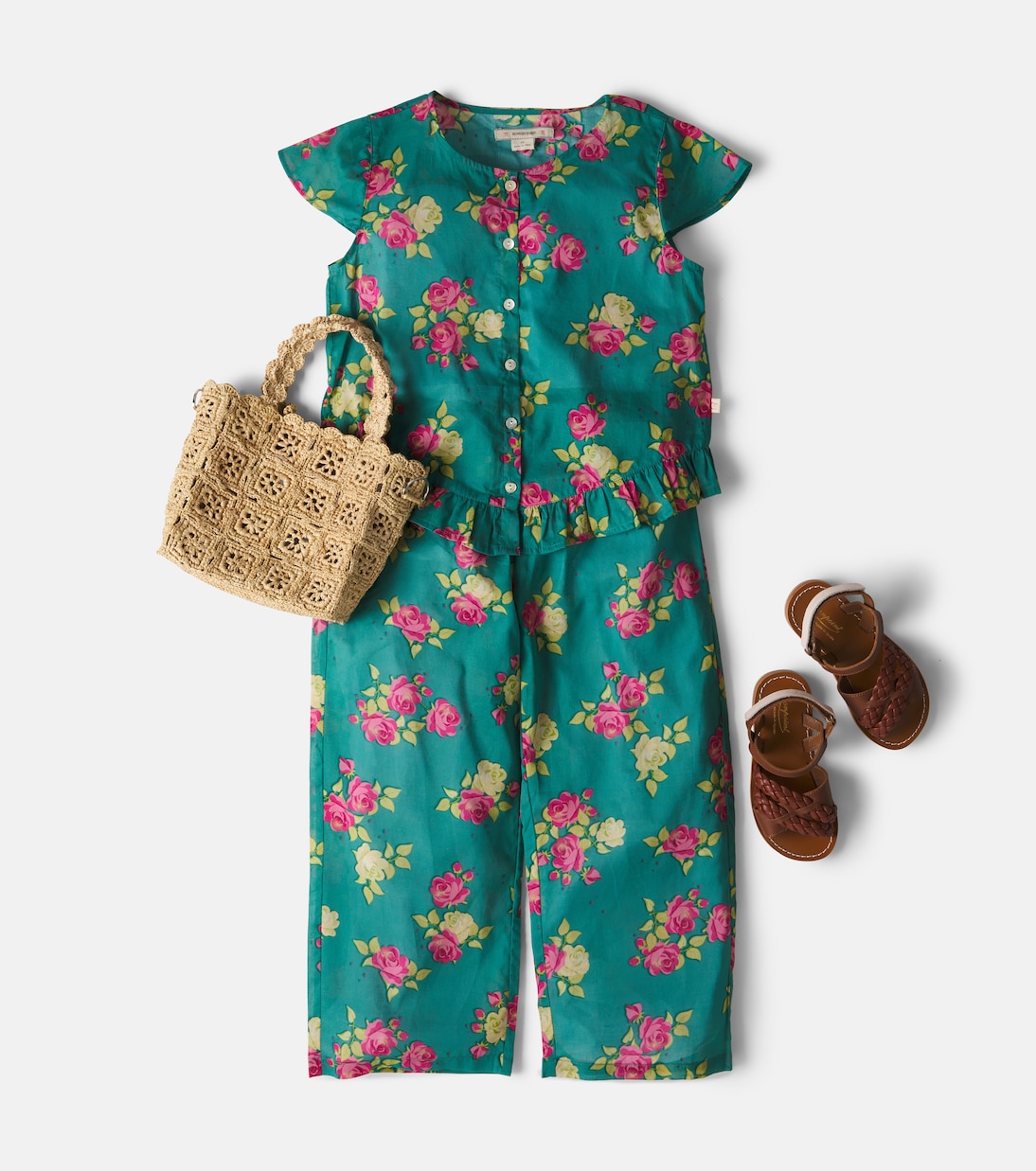 Camisa Viola de algodón floral con volantes | Konges Sløjd