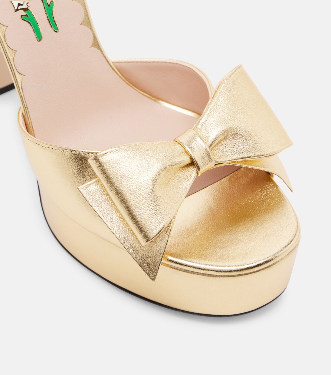 Bowow metallic leather platform sandals | Valentino Garavani