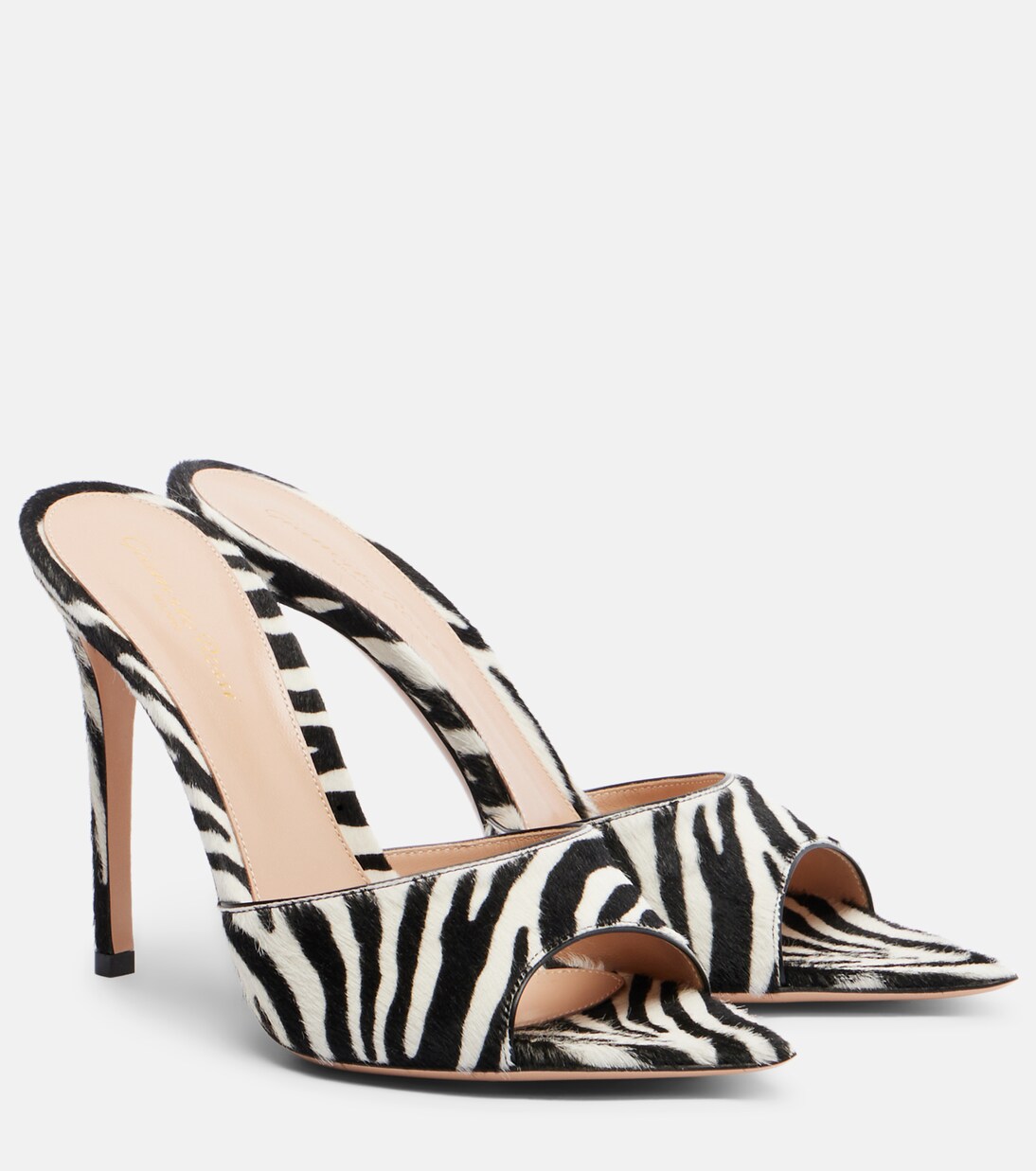 Elle zebra-print calf hair mules | Gianvito Rossi