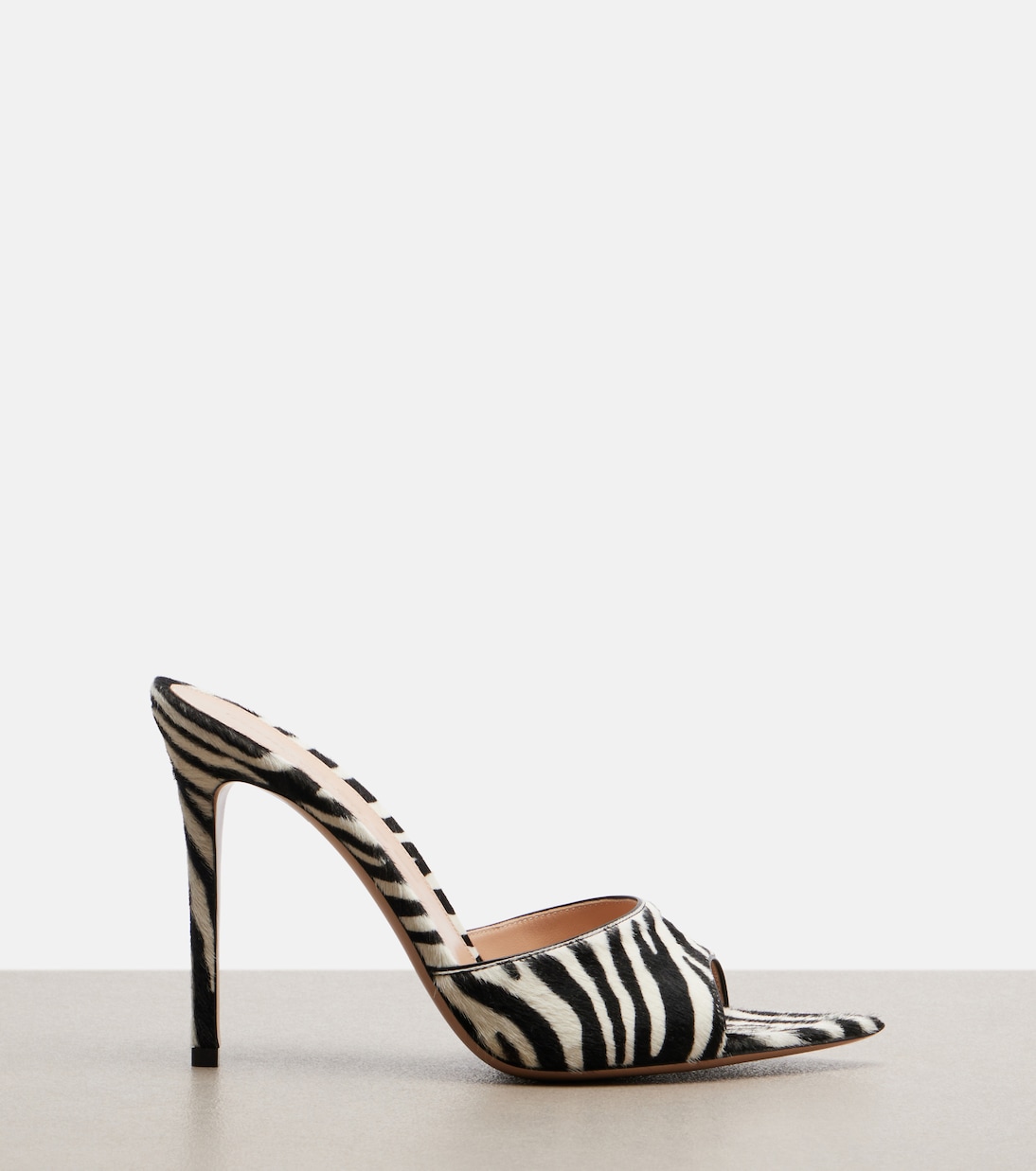 Elle zebra-print calf hair mules | Gianvito Rossi