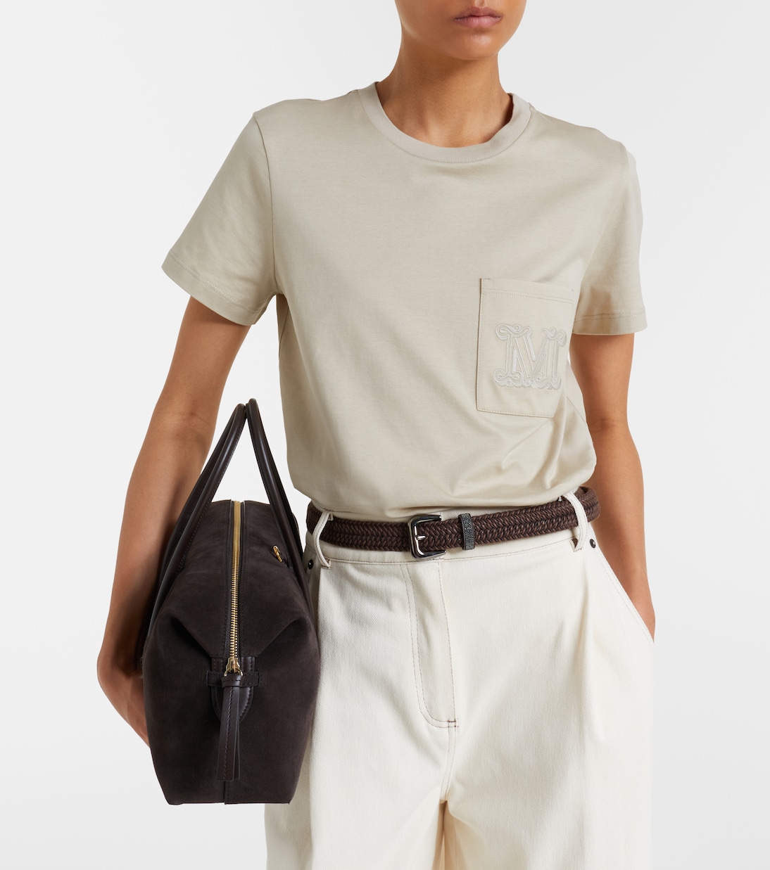 T-shirt Monogram en coton | Max Mara