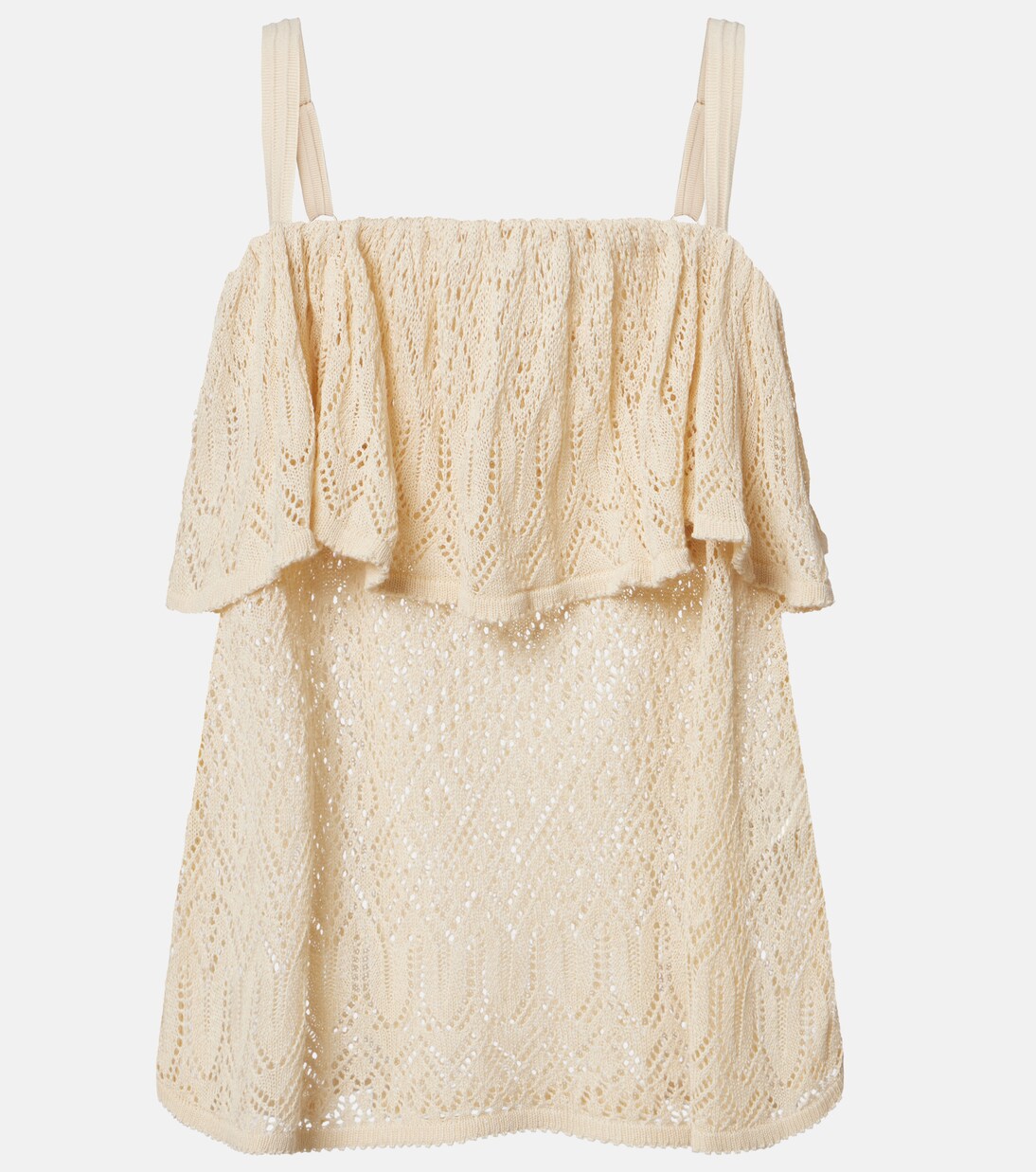 Mahon knitted ruffled lace top | Zimmermann