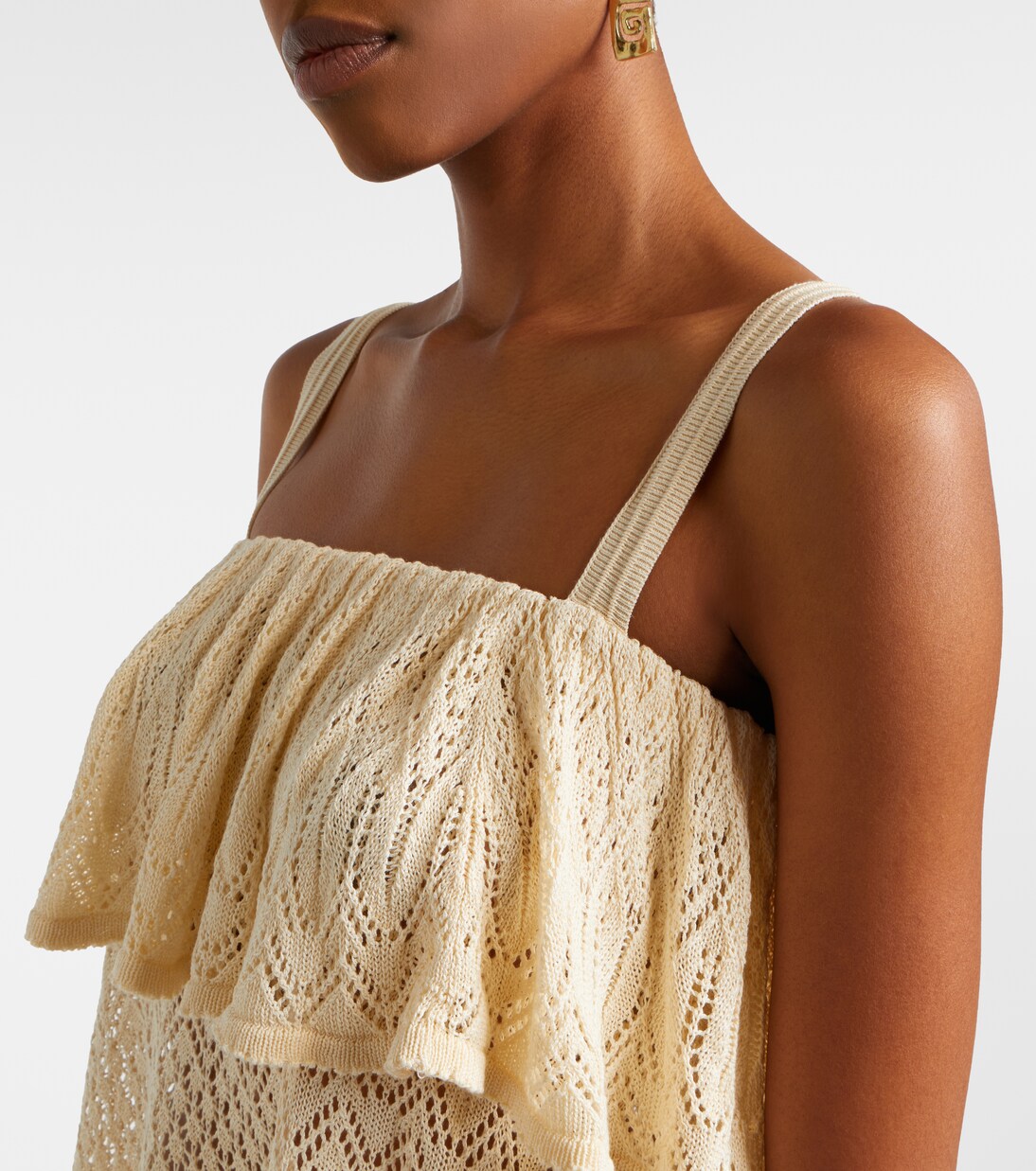 Mahon knitted ruffled lace top | Zimmermann