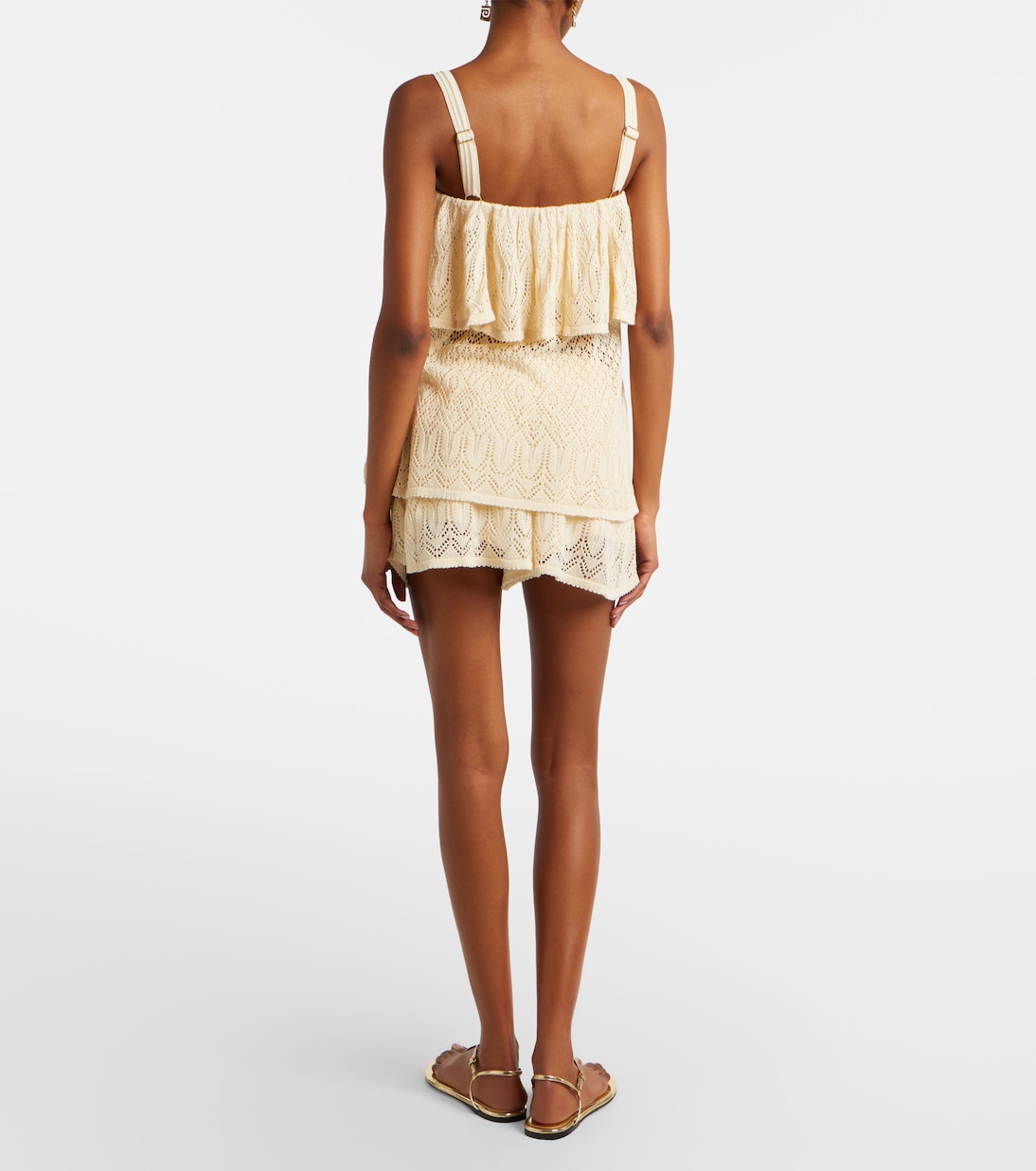 Mahon knitted ruffled lace top | Zimmermann