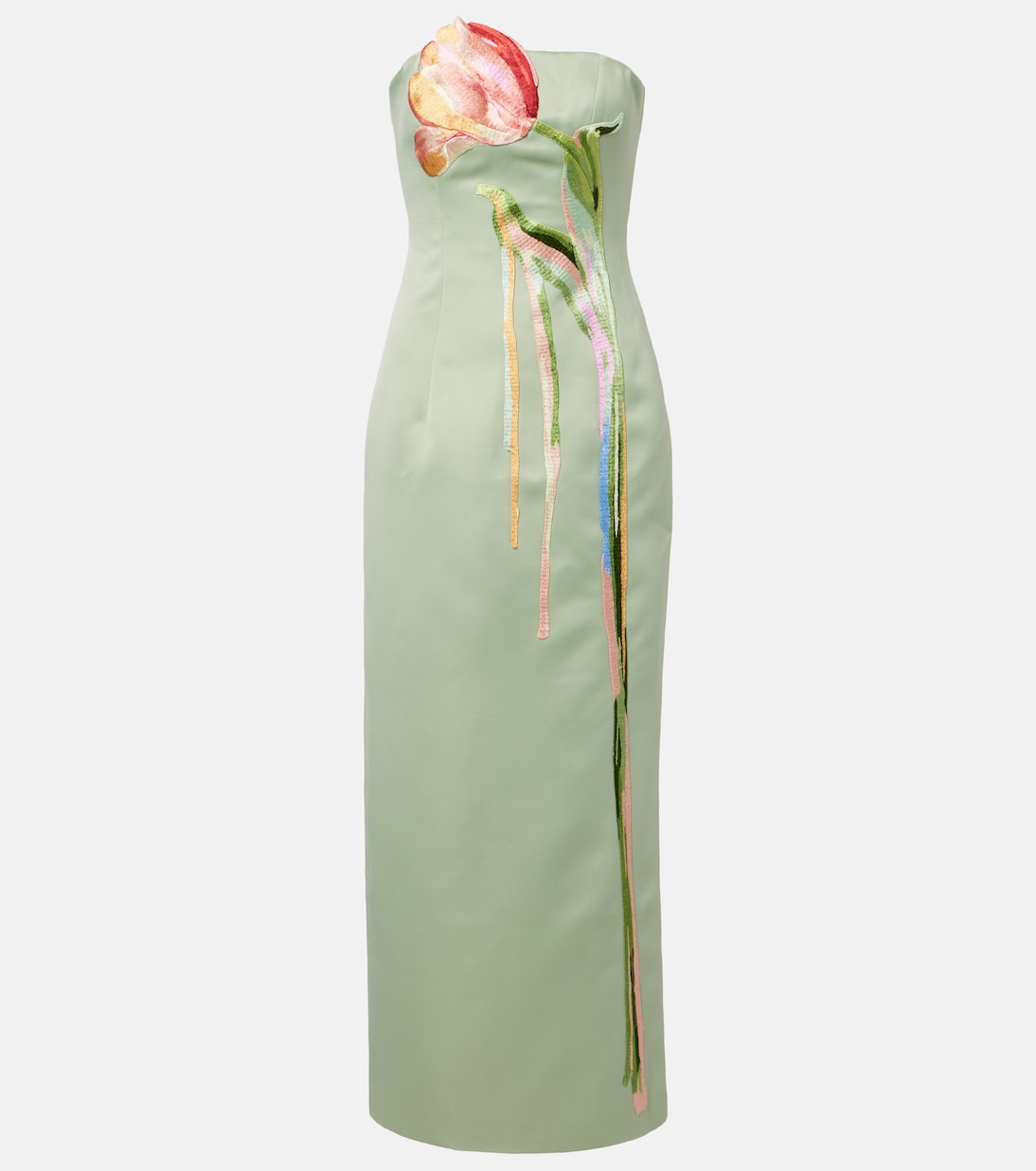 Marilyn floral-appliqué bustier dress | Leo Lin