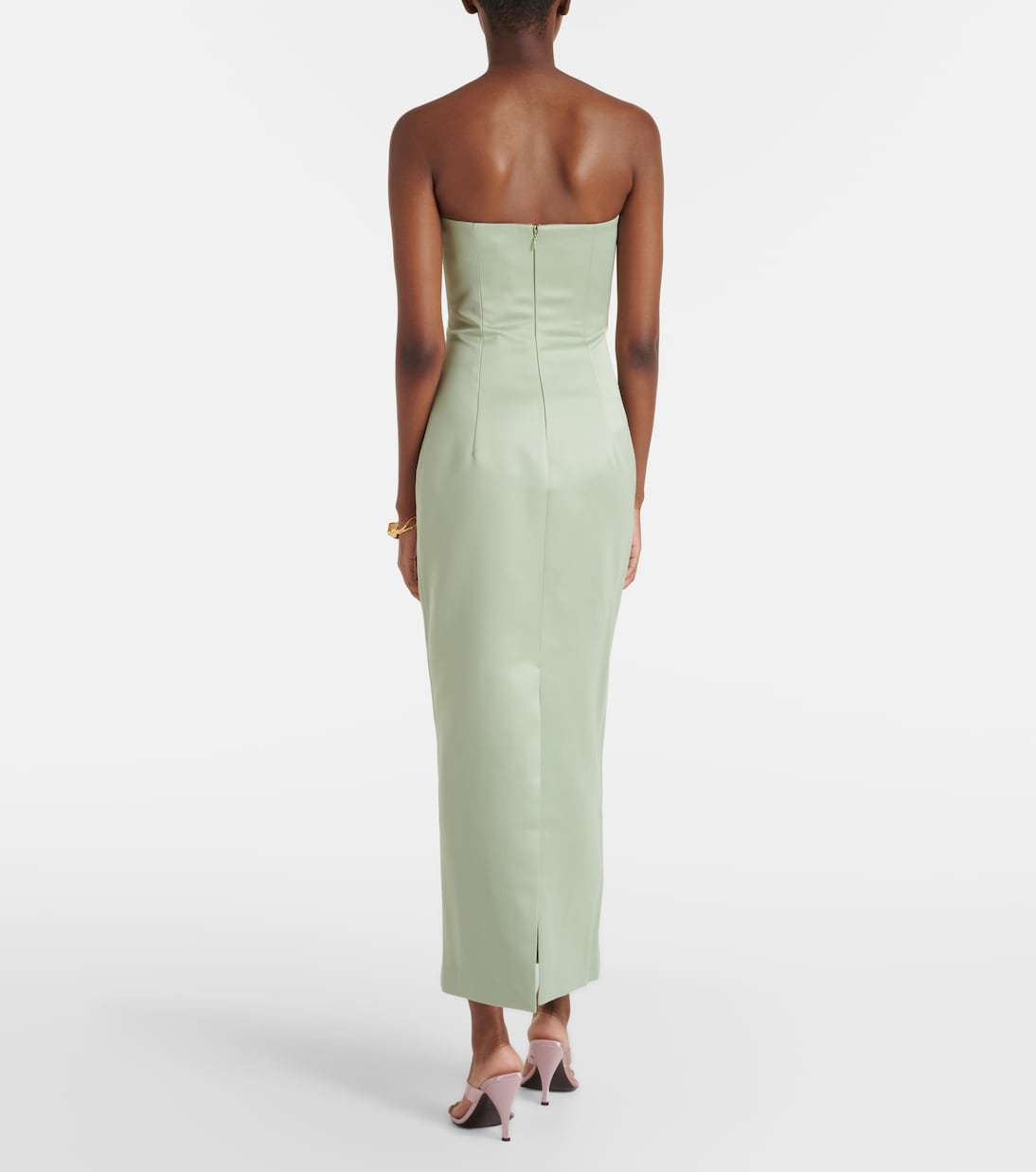 Marilyn floral-appliqué bustier dress | Leo Lin