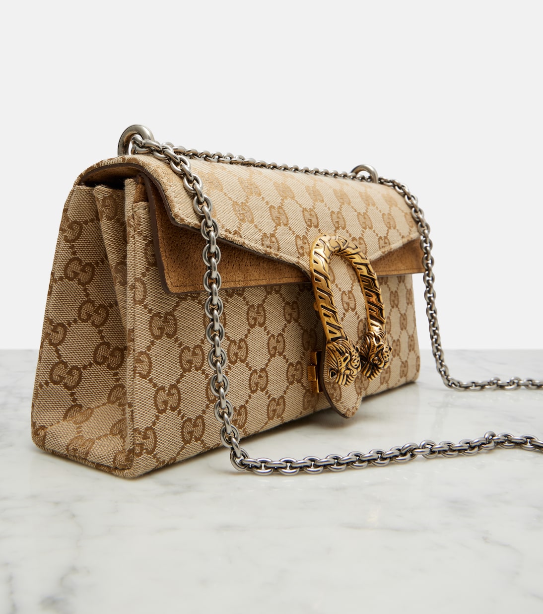 Dionysus GG canvas Small suede-trimmed crossbody bag | Gucci