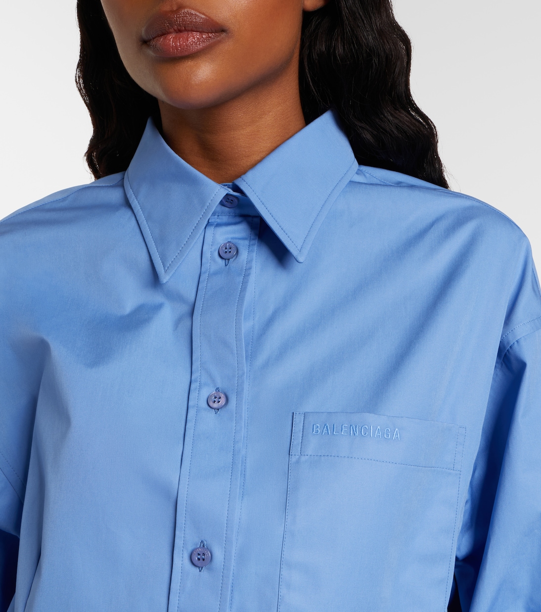 Camisa asimétrica de popelín de algodón | Balenciaga